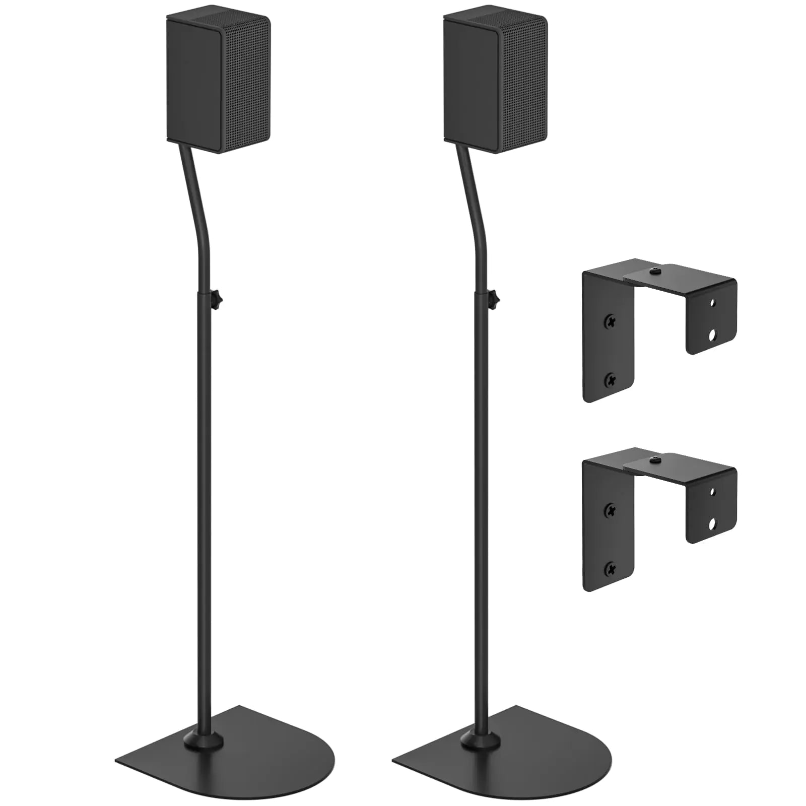 Speaker Stands Pair for Vizio Speaker Stands with Speaker Wall Mount - Surround Sound Floor Speaker Stand Height Adjustable Extend 33" to 42" for Vizio Rear Speaker Stands of Keyhole or Thread Hole